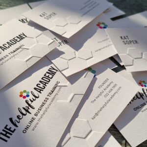 Home embossed and debossed business card