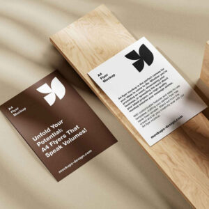 a4 flyer on wood mockup 1024x768